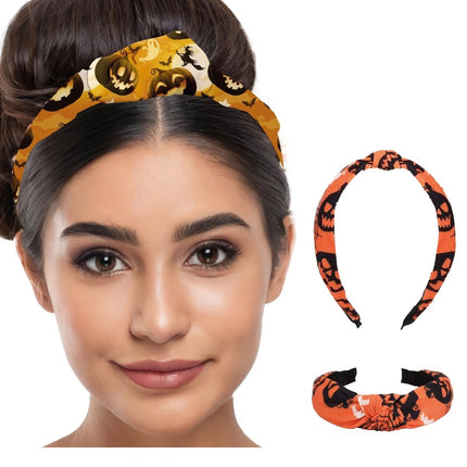 Halloween Haarband Oranje Pompoenen - Partywinkel - 8434077191019