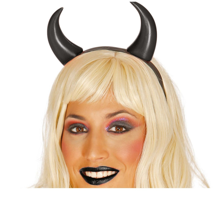 Halloween Haarband Zwart Duivel - Partywinkel - 8434077261293