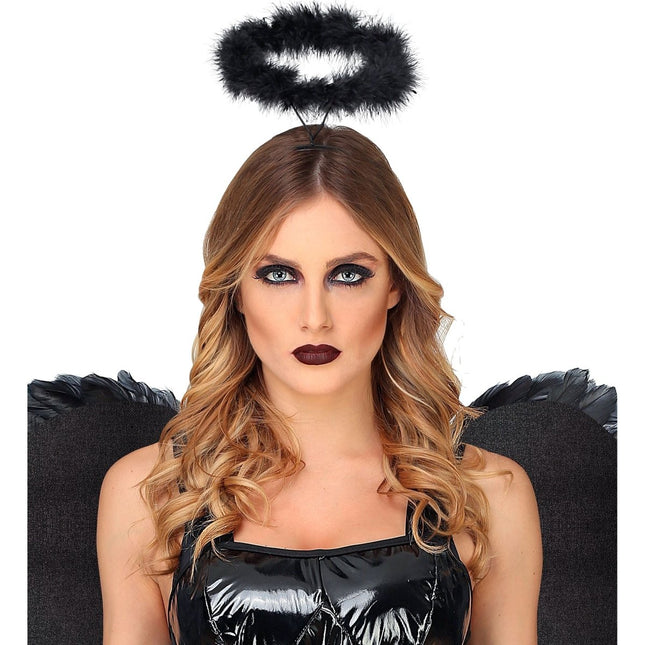 Halloween Haarband Zwart Engel van Widmann koop je bij Partywinkel