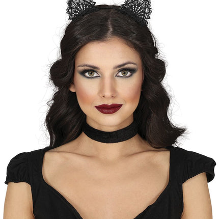 Halloween Haarband Zwart Kat - Partywinkel - 8434077249154