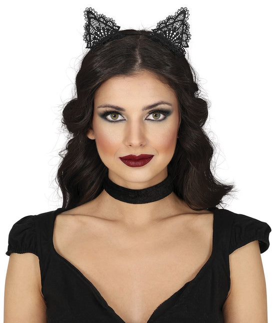 Halloween Haarband Zwart Kat - Partywinkel - 8434077249154