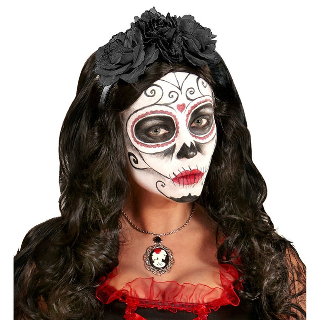 Halloween Haarband Zwart Rozen van Widmann koop je bij Partywinkel