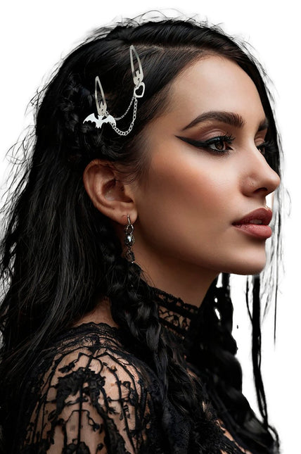 Halloween Haarclip Ketting Vleermuis En Hartje van Fiestas Guirca koop je bij Partywinkel