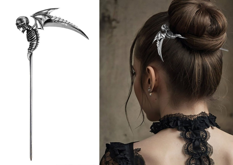 Halloween Haarspeldjes Zilver Vleermuis 19cm van Fiestas Guirca koop je bij Partywinkel