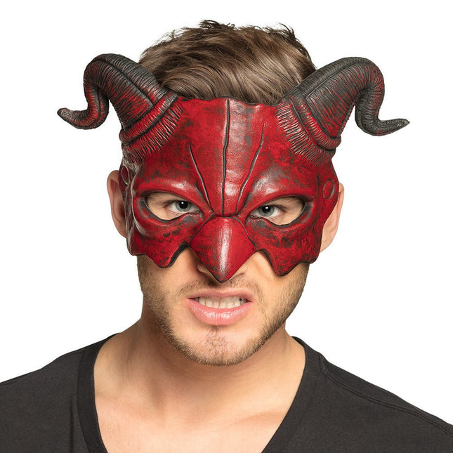 Halloween Half Masker Demoon van Boland koop je bij Partywinkel