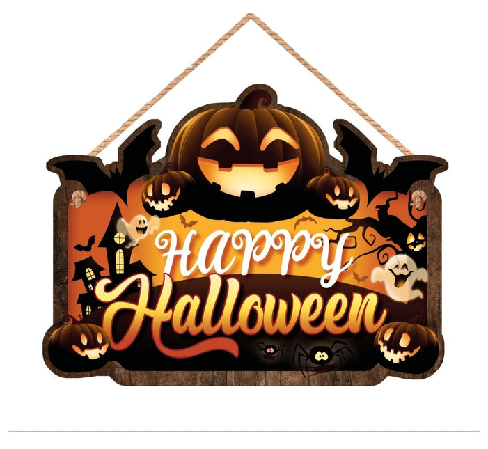 Halloween Hangbord Happy Halloween 35cm - Partywinkel - 8434077268841