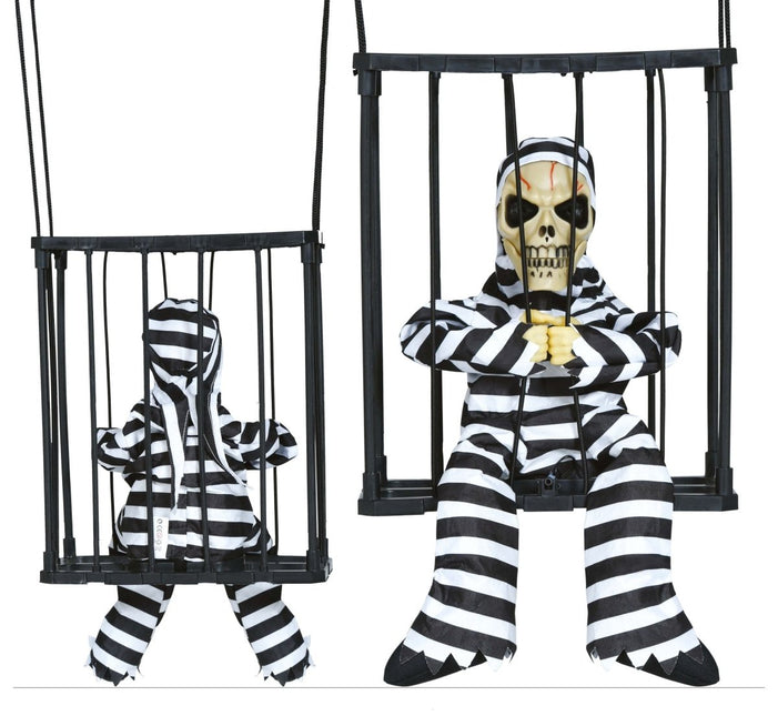 Halloween Hangdecoratie Gevangen Skelet 27cm - Partywinkel - 8434077267912