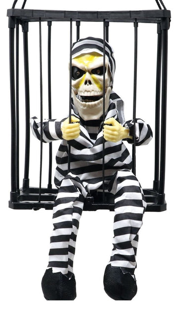 Halloween Hangdecoratie Gevangen Skelet 27cm - Partywinkel - 8434077267912