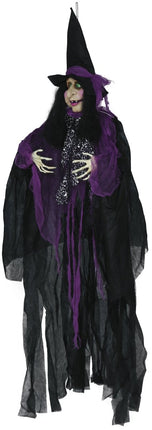 Halloween Hangdecoratie Heks Met Licht En Geluid 1,2m - Partywinkel - 8434077248980