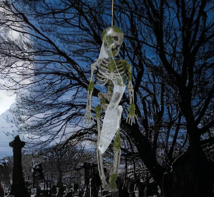 Halloween Hangdecoratie Skelet Met Mos 40cm van Fiestas Guirca koop je bij Partywinkel