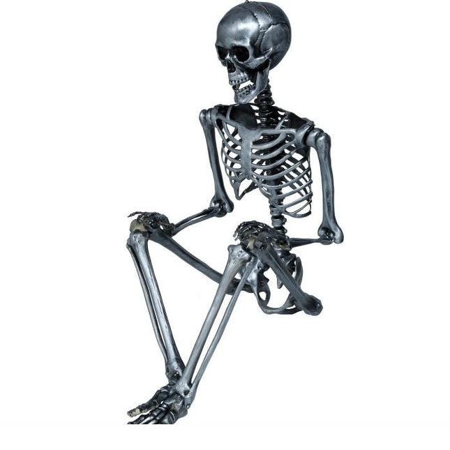 Halloween Hangdecoratie Zilver Skelet 1,6m - Partywinkel - 8434077249406
