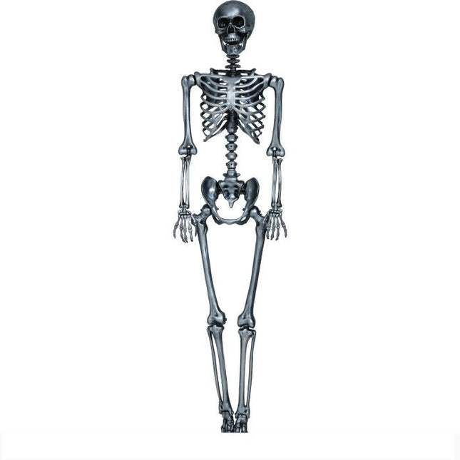 Halloween Hangdecoratie Zilver Skelet 1,6m - Partywinkel - 8434077249406
