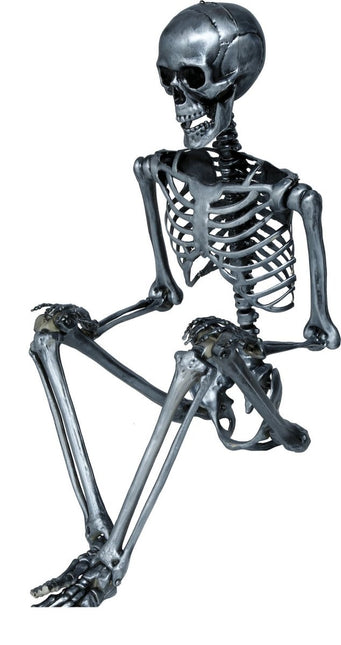 Halloween Hangdecoratie Zilver Skelet 90cm - Partywinkel - 8434077269640