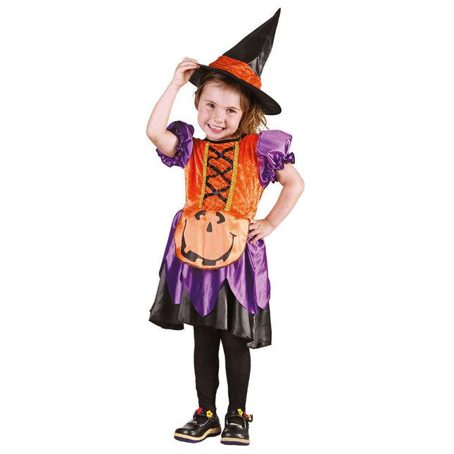 Halloween Heks Kostuum Pompoen Kind 3/4 jaar van Boland koop je bij Partywinkel