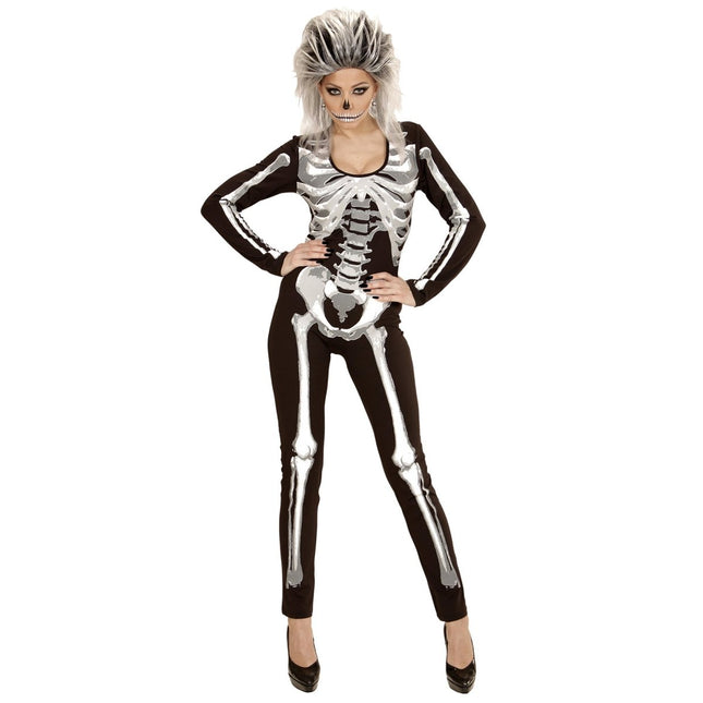 Halloween Jumpsuit Dames Skelet van Widmann koop je bij Partywinkel