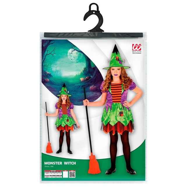 Halloween Jurk Gekleurd Meisje Heks van Widmann koop je bij Partywinkel