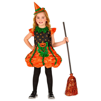 Halloween Jurk Meisje Pompoen Heks van Widmann koop je bij Partywinkel