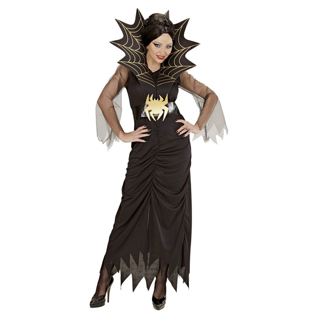 Halloween Jurk Zwart Dames Spider Lady van Widmann koop je bij Partywinkel