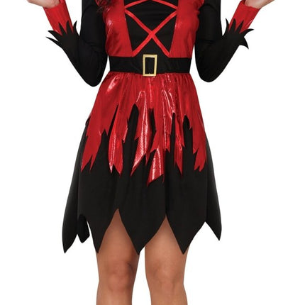 Halloween Jurk Zwart Rood Dames Duivel van Fiestas Guirca koop je bij Partywinkel