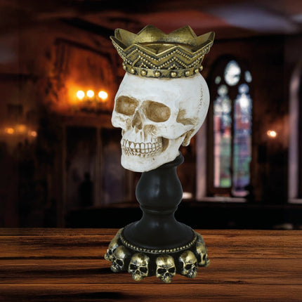 Halloween Kaarsenhouder Schedel 25cm van Fiestas Guirca koop je bij Partywinkel