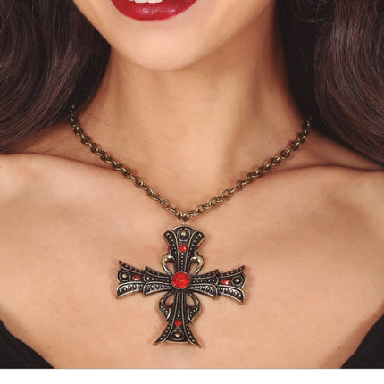 Halloween Ketting Kruis 6cm - Partywinkel - 8434077249451