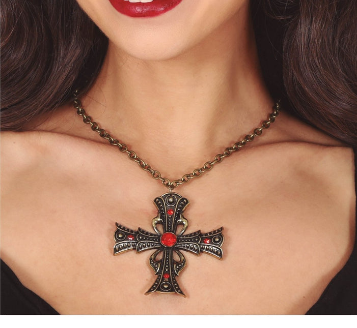 Halloween Ketting Kruis 6cm - Partywinkel - 8434077249451