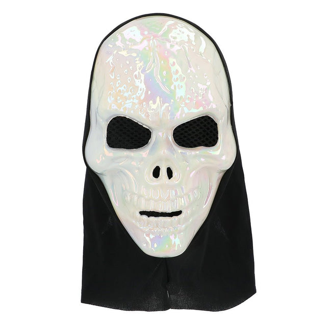 Halloween Masker Parelmoer Schedel van Boland koop je bij Partywinkel