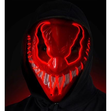 Halloween Masker Rood Monster Met Licht van Widmann koop je bij Partywinkel