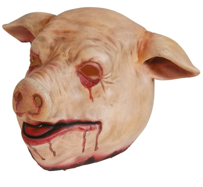Halloween Masker Rood Roze Varken - Partywinkel - 8434077205426