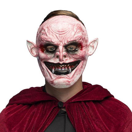 Halloween Masker Rood Wit Vampier van Boland koop je bij Partywinkel