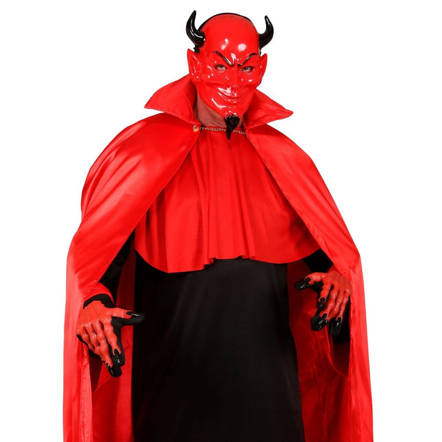 Halloween Masker Rood Zwart Enge Duivel van Widmann koop je bij Partywinkel