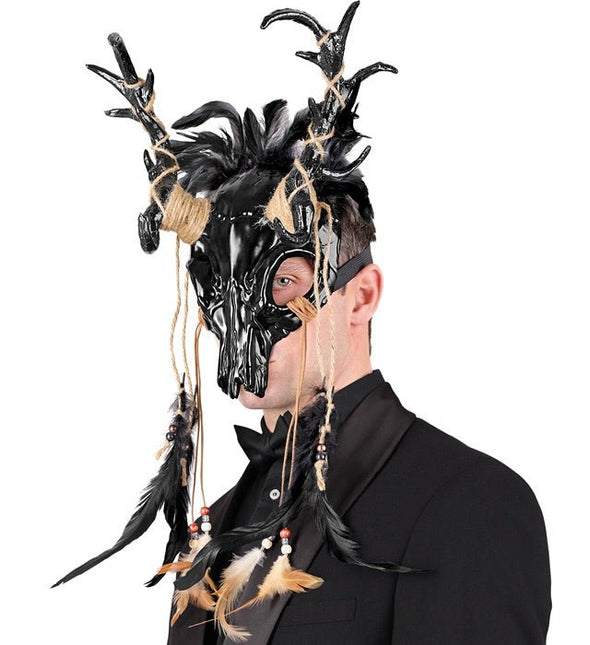 Halloween Masker Stier Met Veren van Widmann koop je bij Partywinkel