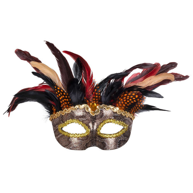 Halloween Masker Voodoo Veren van Boland koop je bij Partywinkel