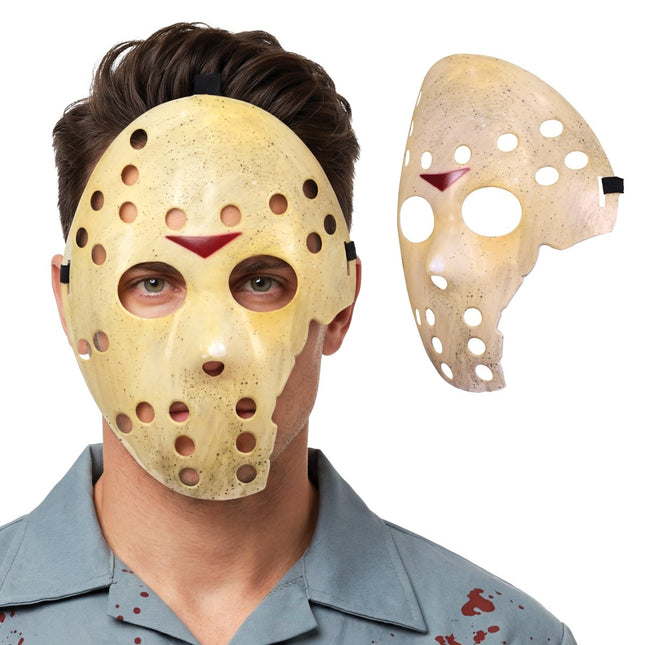 Halloween Masker Wit Hockey Gebroken van Fiestas Guirca koop je bij Partywinkel