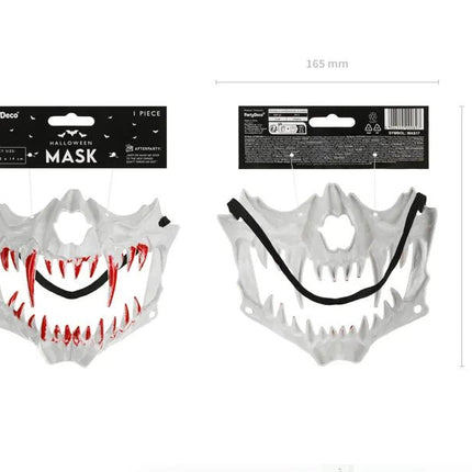 Halloween Masker Wit Schedel Tanden van Partydeco koop je bij Partywinkel