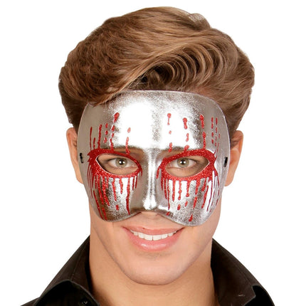 Halloween Masker Zilver Psychopaat van Widmann koop je bij Partywinkel