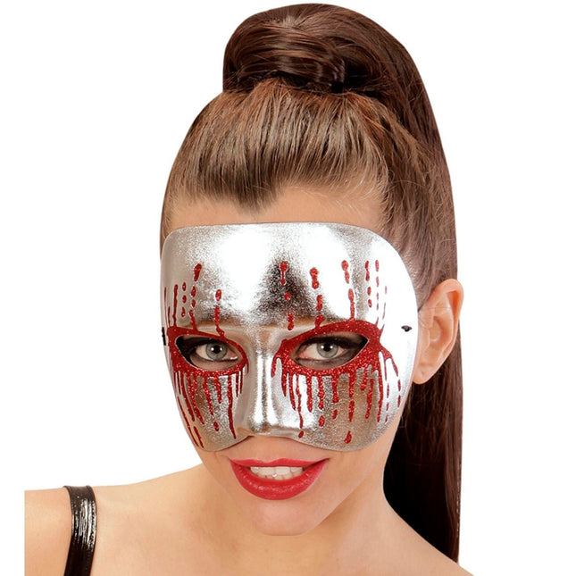 Halloween Masker Zilver Psychopaat van Widmann koop je bij Partywinkel