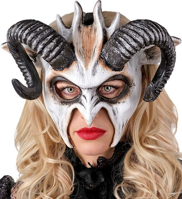 Halloween Masker Zwart Wit Bok van Widmann koop je bij Partywinkel