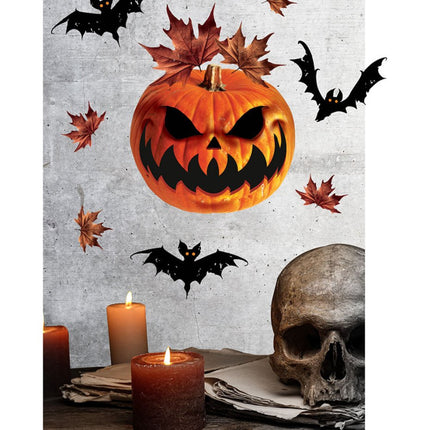 Halloween Muurstickers Pompoen 70cm van Fiestas Guirca koop je bij Partywinkel