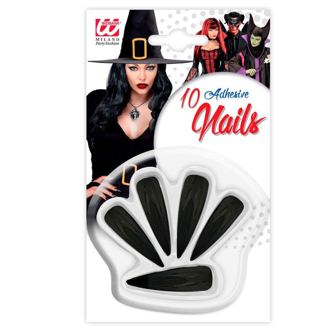 Halloween Nagelstickers Zwart 10st van Widmann koop je bij Partywinkel