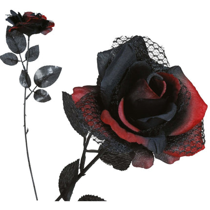 Halloween Nep Bloem Roos 40cm - Partywinkel - 8434077269411