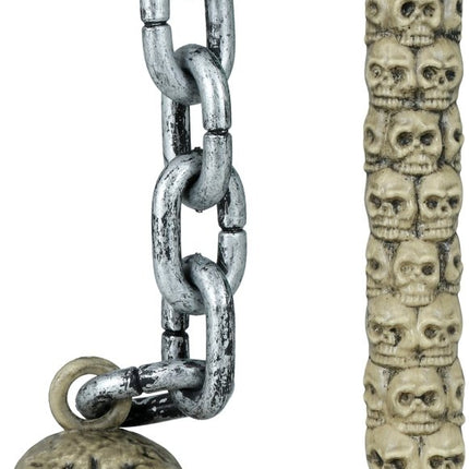 Halloween Nep Wapenstok Schedel Aan Ketting 84cm van Fiestas Guirca koop je bij Partywinkel