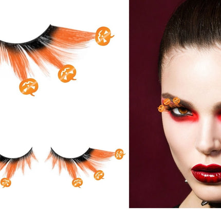 Halloween Nep Wimpers Pompoenen - Partywinkel - 8434077150887