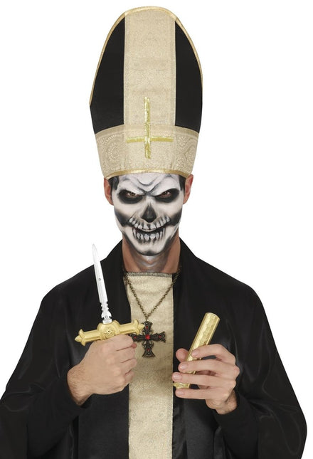 Halloween Nep Zwaard Dolk Kruis 26cm - Partywinkel - 8434077164440