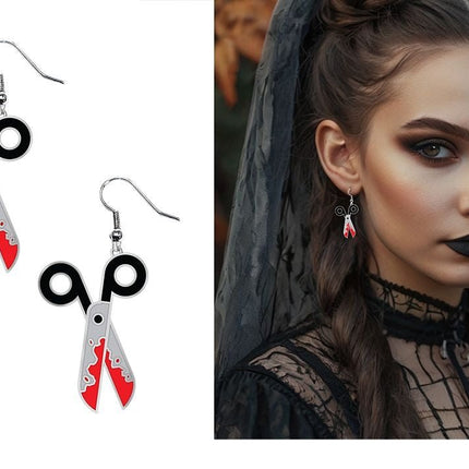 Halloween Oorbellen Bebloede Schaar van Fiestas Guirca koop je bij Partywinkel