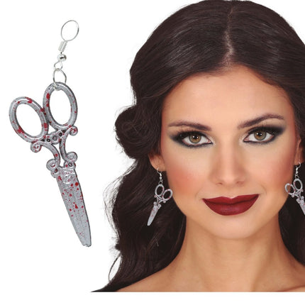 Halloween Oorbellen Schaar - Partywinkel - 8434077269558