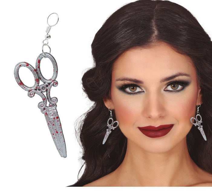 Halloween Oorbellen Schaar - Partywinkel - 8434077269558