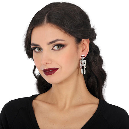 Halloween Oorbellen Skelet 6,5cm van Fiestas Guirca koop je bij Partywinkel