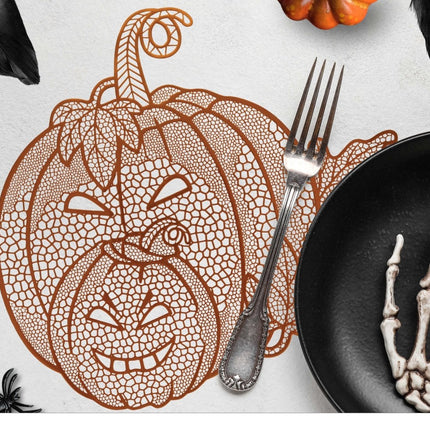 Halloween Placemats Oranje Pompoen 40cm - Partywinkel - 8434077243138