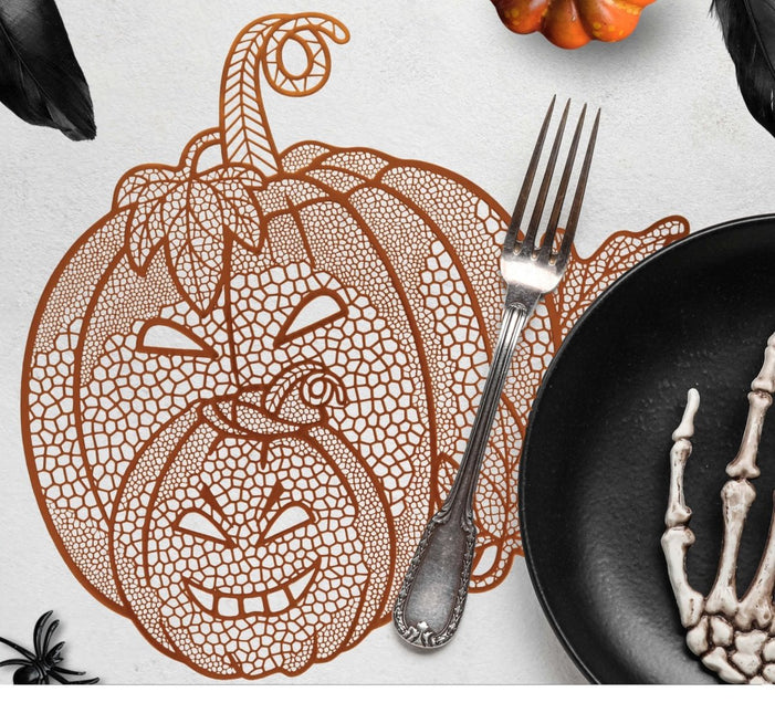 Halloween Placemats Oranje Pompoen 40cm - Partywinkel - 8434077243138